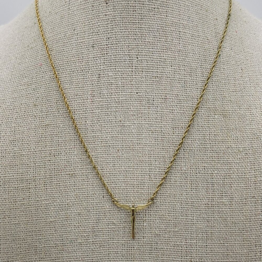 LAVAGGI Petite Gold Angel Of Reconciliation Necklace 19 In Gold Plate 925 Silver